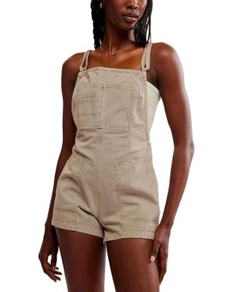 Free People Tough Love Shortall One Piece Rompers Womens Laurel Oak DDR531