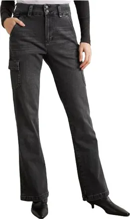 Paige Grey Dion High Rise Flared Cargo Jeans Size 27/69