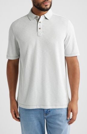 Johnston & Murphy Vintage Slub Polo in Light Grey at Nordstrom, Size Xxx-Large