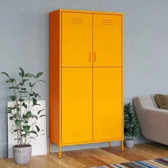 vidaXL Armario De Acero Amarillo Mostaza 90x50x180 Cm Vidaxl