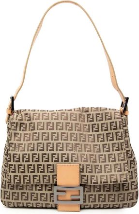 Fendi Borsa a spalla Mamma Forever in tela con motivo Zucchino 2000-2010 - Marrone