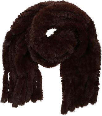 Pinko Deep Brown Gelso Faux Fur Scarf