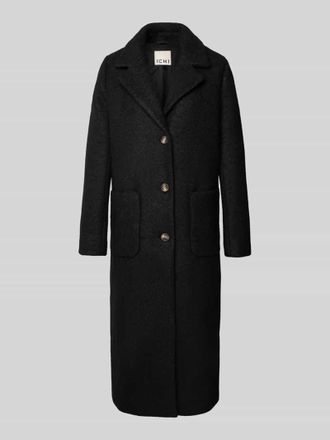 Ichi Mantel mit Reverskragen und aufgesetzten Taschen in Black, Gr&ouml;&szlig;e 36