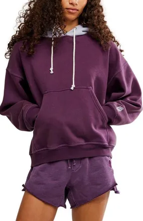 Free People Final Call Colorblock Hoodie in Blackberry/lunar Blo at Nordstrom, Size X-Small