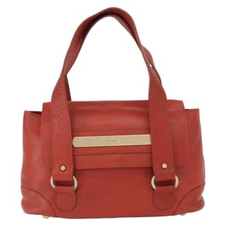 Chlo&eacute; Vintage Handbag Leather Red Leather Handbag (Pre-Owned)