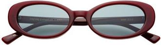 Freyrs Eyewear Mimi Small Oval Sunglasses in Burgundy at Nordstrom, Size +0.00
