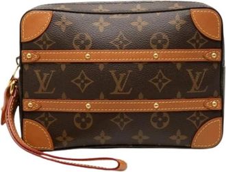 Louis Vuitton Pre-owned Soft Trunk - Dames - Vintage Clutch - Bruin - ONE Size - Leer - Vintage