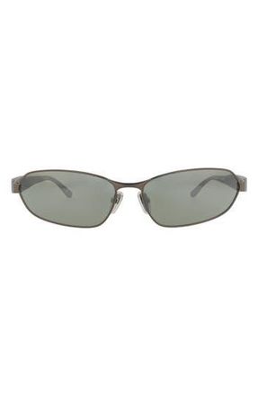 Balenciaga 66mm Novelty Sunglasses in Ruthenium Ruthenium Green at Nordstrom Rack