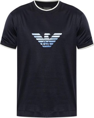 Emporio Armani Slim Fit T-Shirt - Heren - T-shirts - Blauw - XL - Katoen - Tops