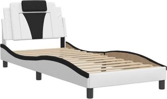 vidaXL Vidaxl - Estructura de cama con cabecero cuero sintético blanco y negro