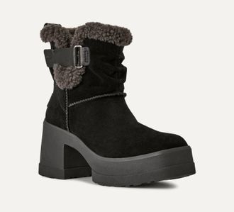 UGG Moxy 1171476-BLK Boots Womens Black Suede Sheepskin Pull On ZOGG3481