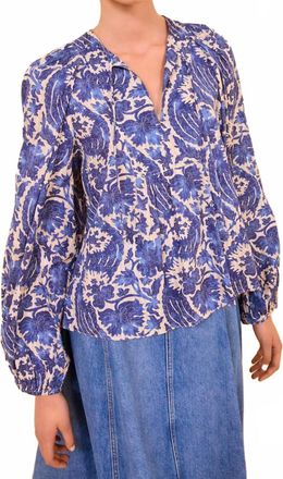 Ulla Johnson Brea Long Sleeve Blouse In Ocean