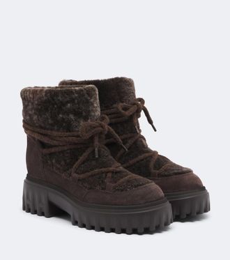 Hogan Botines H700 de borrego con plataforma