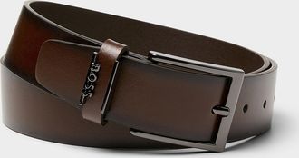BOSS Mens Square-buckle brown belt