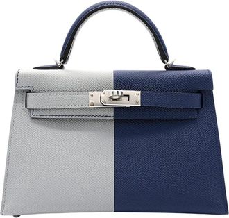 Herm&egrave;s Kelly 20cm Bleu Glacier & Bleu Indigo Epsom Leather HSS Special Order PHW