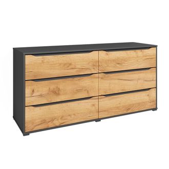 Vicco Credenza Ruben, Rovere Dorato/antracite, 48 X 77.6 Cm Con Cassetti, Vicco