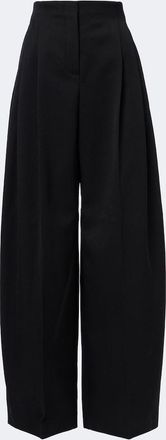 MUGLER Pleated virgin wool wide-leg pants