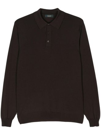 Zanone fine-knit polo shirt - Brown