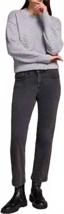 Tribal Womens Audrey Hugging Straight Crop Jeans In Charcoal