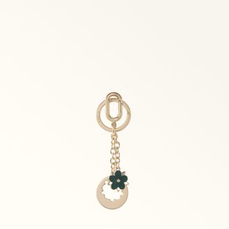 Furla Crystal Portachiavi Edera Green Verde Metallo + Smalto Donna