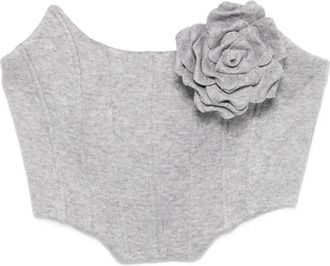 Giuseppe Di Morabito rose-embellished corset top - Grey
