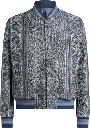 Etro Bomber con effetto jacquard a fiori - Blu