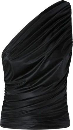 Pinko One-Shoulder Draped Top With Ruched Detailing