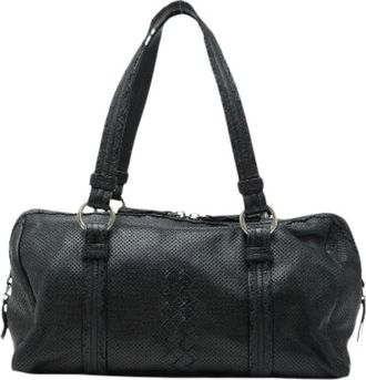 Bottega Veneta Pre-owned Handbags, female, Black, Size: ONE SIZE Pre-owned Leather Boston Bag