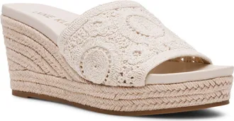 Anne Klein Effy Espadrille Slide Sandal in Creme Crochet at Nordstrom, Size 8.5