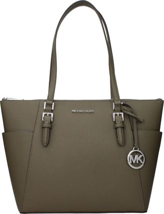 Michael Kors Charlotte Damens Umh&auml;ngetasche Gr&uuml;n/Oliv Leder