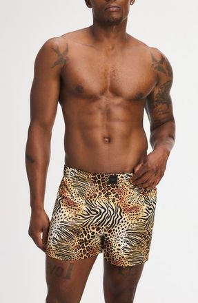 Savage x Fenty Savage X Satin Boxers in Fur Real Print at Nordstrom, Size Xxx-Large