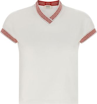 Versace White V Neck T-Shirt