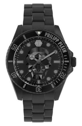 Philipp Plein The $kull Carbon Fiber Dial Bracelet Watch, 44mm in Black at Nordstrom Rack