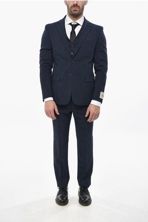 Corneliani CC COLLECTION 3-Piece Wool-Blend Suit in District Check size 50