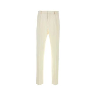 Ferragamo Suit Trousers, male, White, Size: XL Cotton Blend Pant