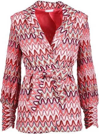 Motel Metallic Zigzag Pattern Jacket with Tailored Fit
