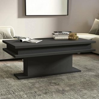 Dmora Mesa De Centro Leon, Mesita De Sal&oacute;n, Mueble Bajo De Almacenaje, Mesa De Centro, 100x55h42 Cm, Antracita, Con Embalaje Reforzado - Dmora