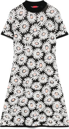 HUGO BOSS Abito midi a fiori jacquard - Nero