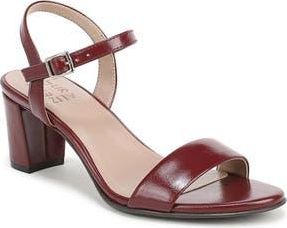 Naturalizer Bristol Ankle Strap Sandal - Wide Width Available in Berry Red Faux Leather at Nordstrom Rack, Size 7.5