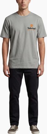 Timberland Mens Timberland Mens T Shirts Illustrated Tree Logo Summer Top - Grey - Size: 46