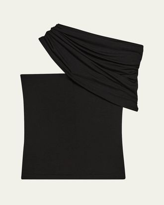 Helmut Lang Cloud Jersey Asymmetric Sash Top