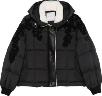 Ermanno Scervino Floral-appliqu&eacute; Puffer Jas - Dames - Winterjassen - Zwart - M - Jassen