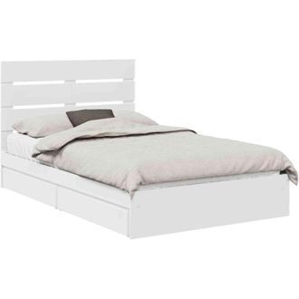 vidaXL Storage Bed with Headboard White 120 x 200 cm Engineered Wood vidaXL