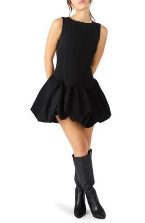 Steve Madden Lyra Bubble Hem Minidress in Black at Nordstrom Rack, Size 8