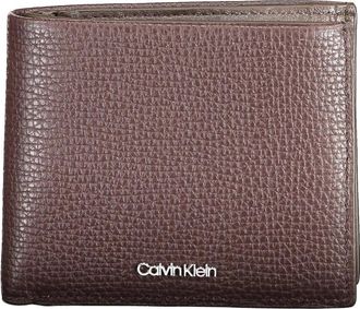 Calvin Klein Bruine Heren Portemonnee - Heren - Portefeuilles - Bruin - ONE Size - Leer - Accessoires
