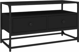 vidaXL Vidaxl - Mueble para tv madera contrachapada negro 80x35x45 cm