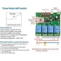 OEM Interruptor Inteligente De 4 Canales Con Conexi&oacute;n Inal&aacute;mbrica Wifi Y Bluetooth, M&oacute;dulo De Rel&eacute; De Contacto Seco Y Control Remoto Por Aplicaci&oacute;n De 732