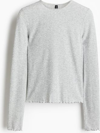 H&M Shirt aus Pointelle-Jersey - Grau