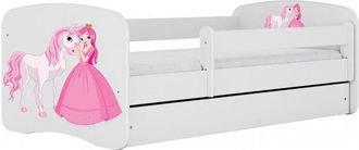Topeshop Happy - Princess bed 140 x 80 cm base + mattress + drawers