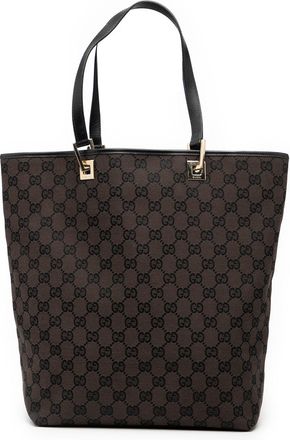 Gucci Pre-owned Womens Gg Canvas Tote - Dark Brown Textile - One Size